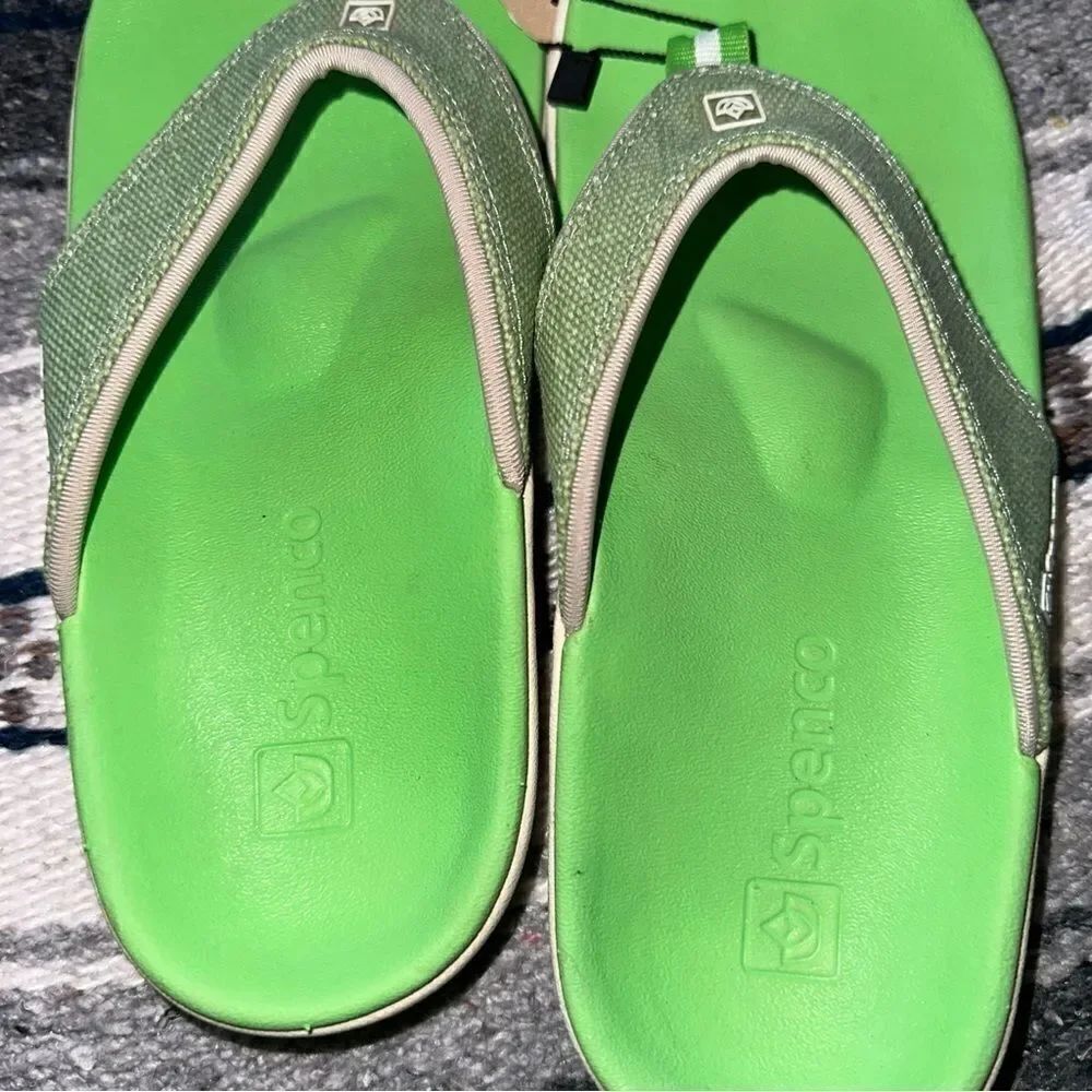 Spenco Women's Canvas Yumi Sandals lizard sz 6 - Picture 2 of 8